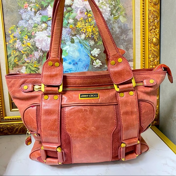 Jimmy Choo Handbags - JIMMY CHOO genuine leather Malena purse rust